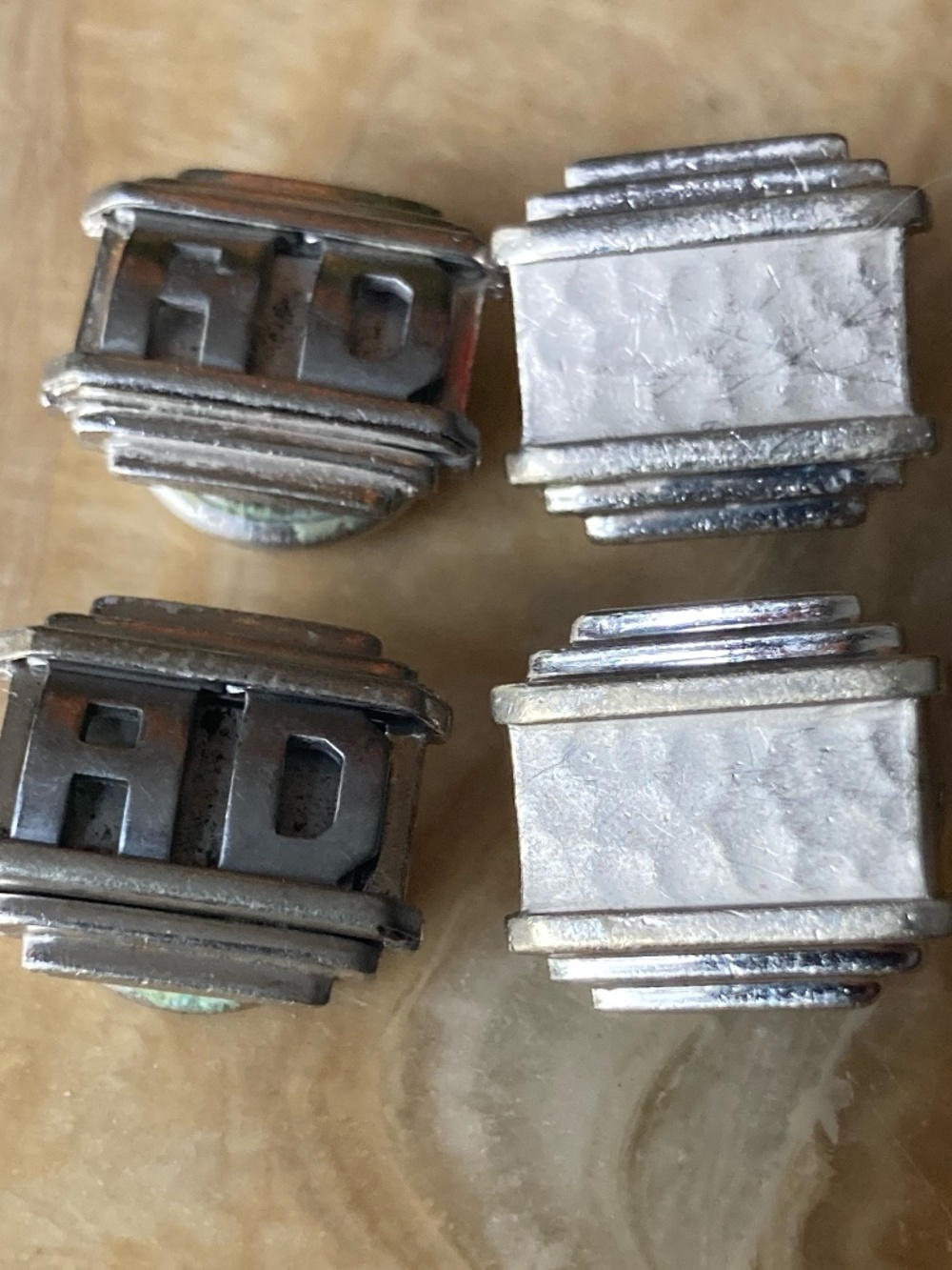 Antique 20s B&W Co Kum-A-Part Patent Cufflinks Heavy Art Deco AD Monogram